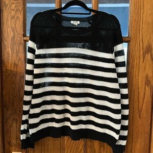 Old Navy black and white striped sweater XXL